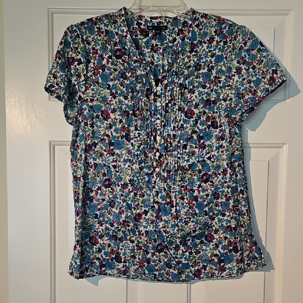 GAP Blue Floral Women's Blouse